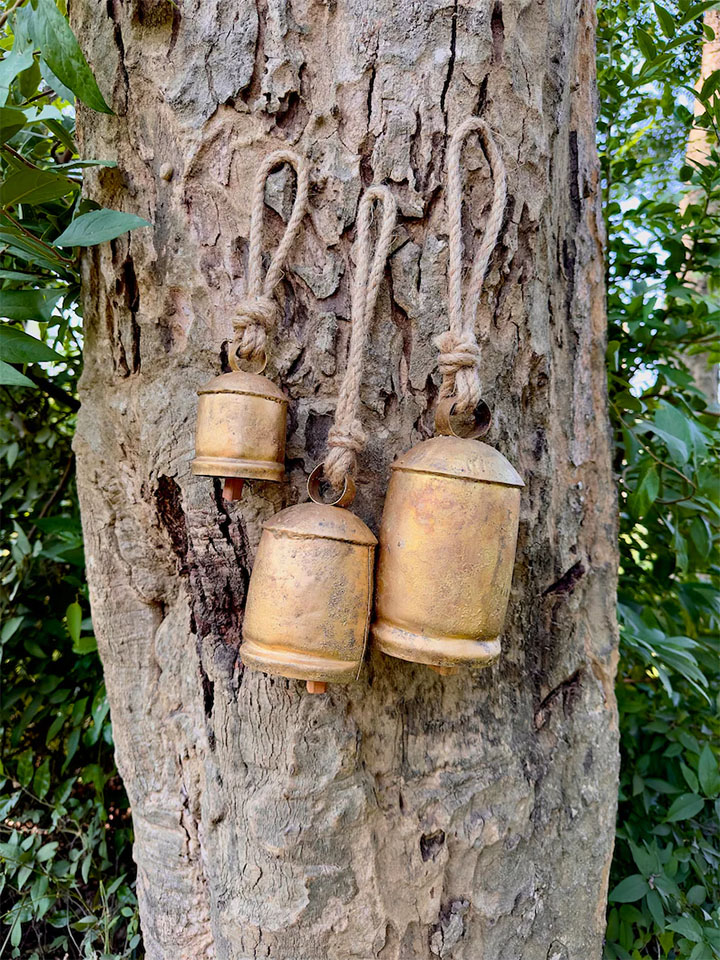 Giant Vintage Rustic Tin Metal Cow Bells