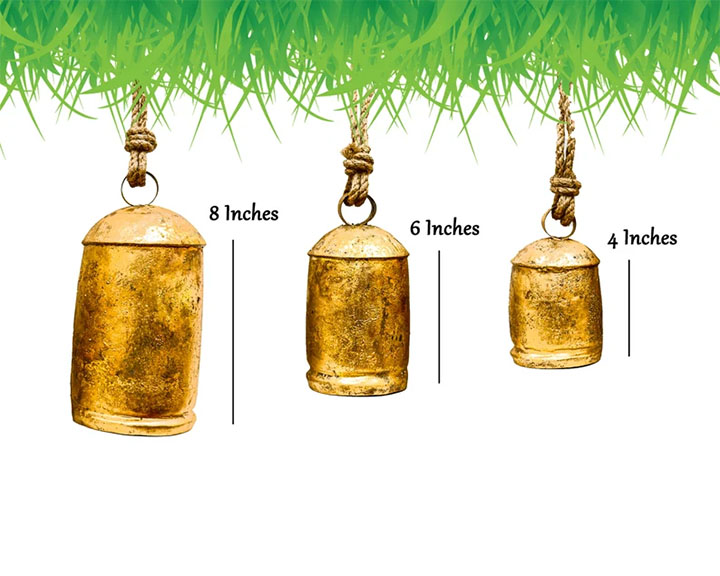 Giant Vintage Rustic Tin Metal Cow Bells