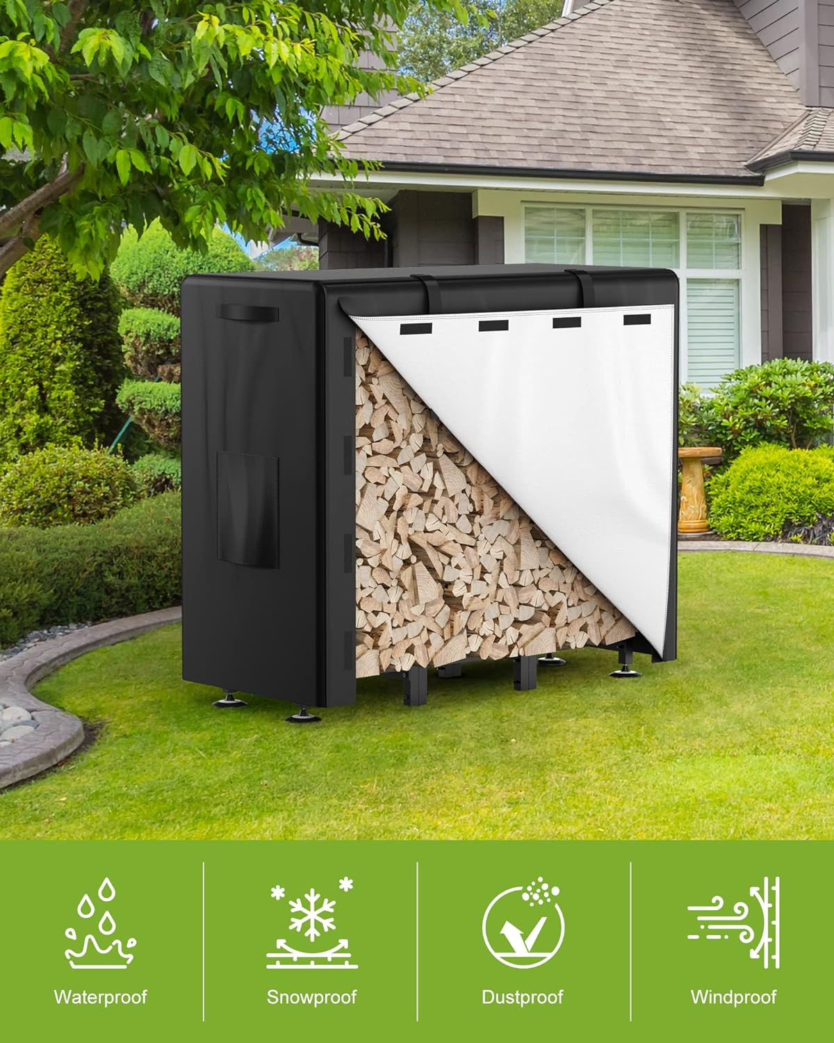Firewood Rack Outdoor with Cover