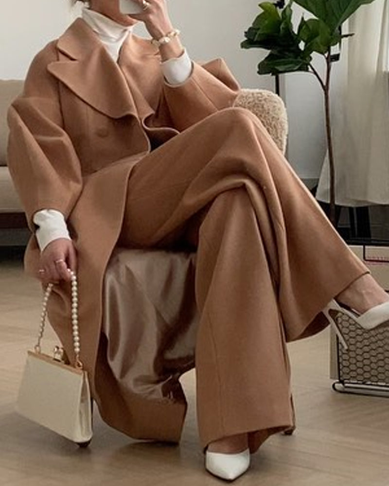 Stylish Lapel Double Breasted Coat