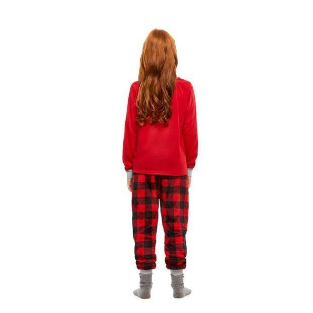 Family Matching Plaid Deer Print Christmas Pajamas Set(with Pet Dog Clothes)