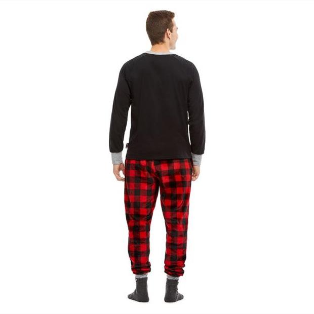 Family Matching Plaid Deer Print Christmas Pajamas Set(with Pet Dog Clothes)