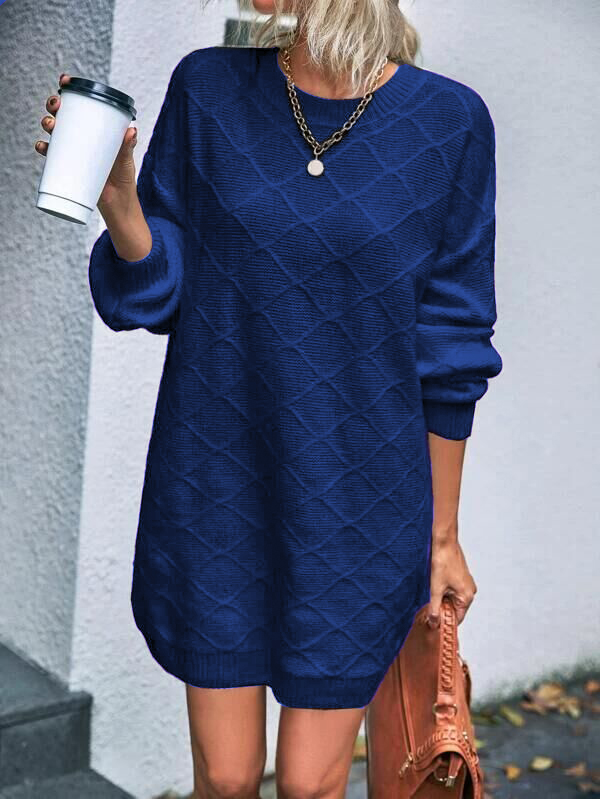Solid Drop Shoulder Sweater Dress