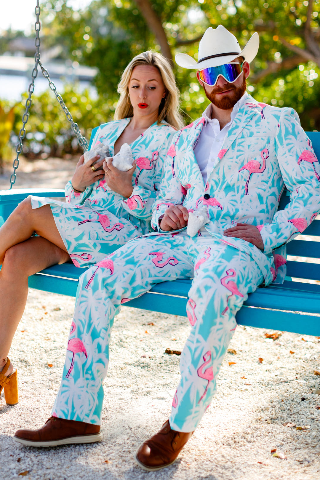 Tropical Flamingo Print Suit S8242