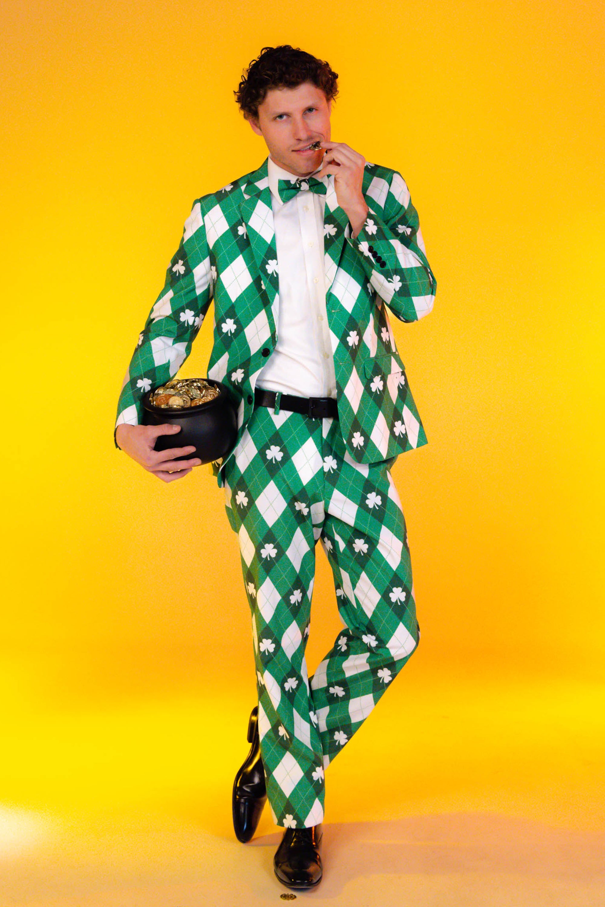 Green Argyle St. Patrick's Day Suit S8252