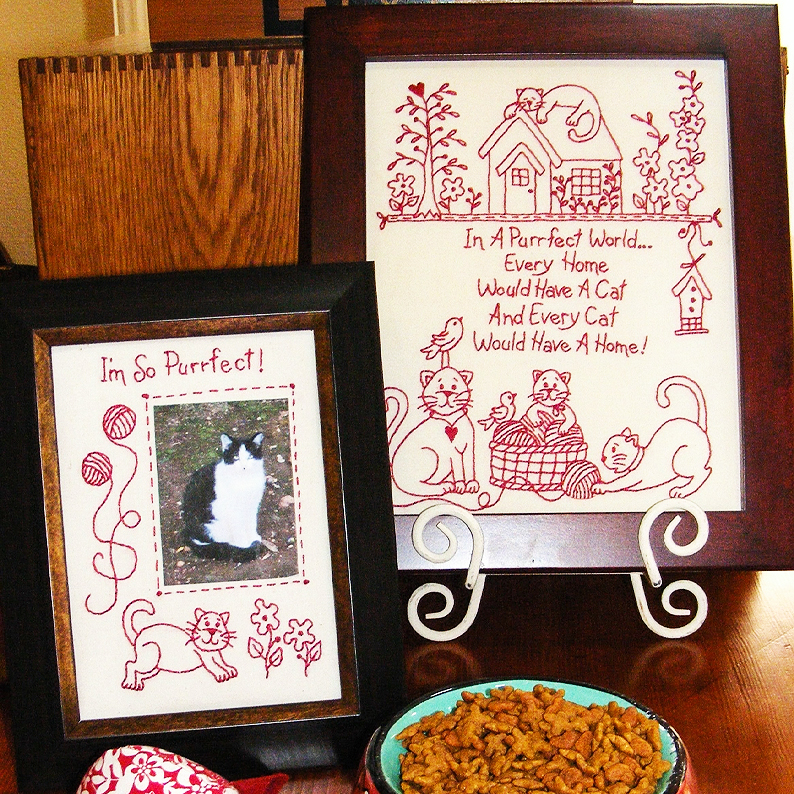 Cat and dog photo embroidery kit