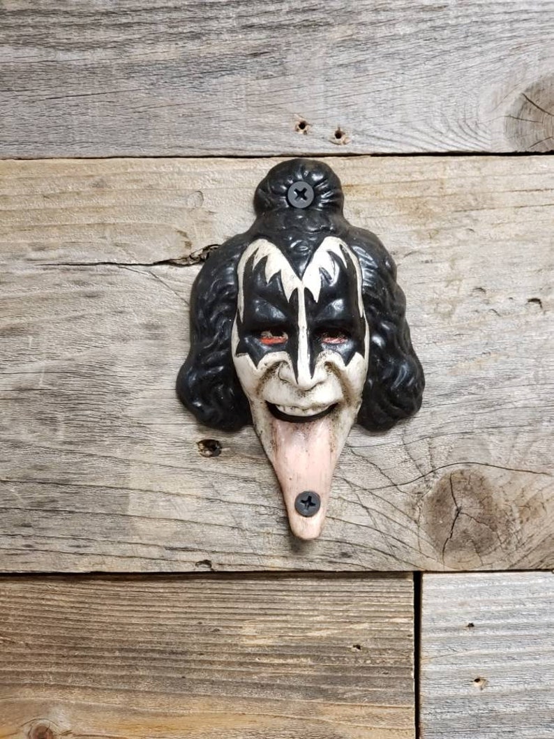 Gene Simmons KISS Tongue Bottle Opener, Cast Iron Wall Mounted Beer Bar Man Cave image 1