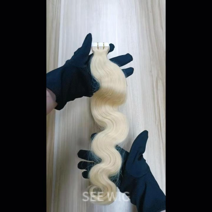 Tape In Hair Extensions - #613 Body Wave Human Hair