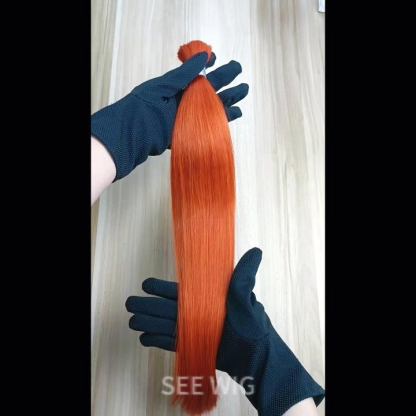 Bulk Human Hair - #350 Ginger Straight Braiding Hair