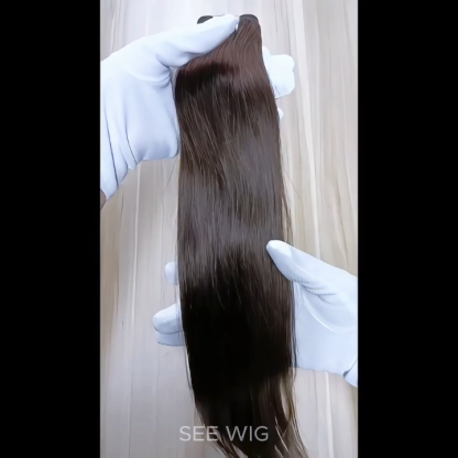 Sew In Hair Extensions - #2 Dark Brown Straight Human Hair