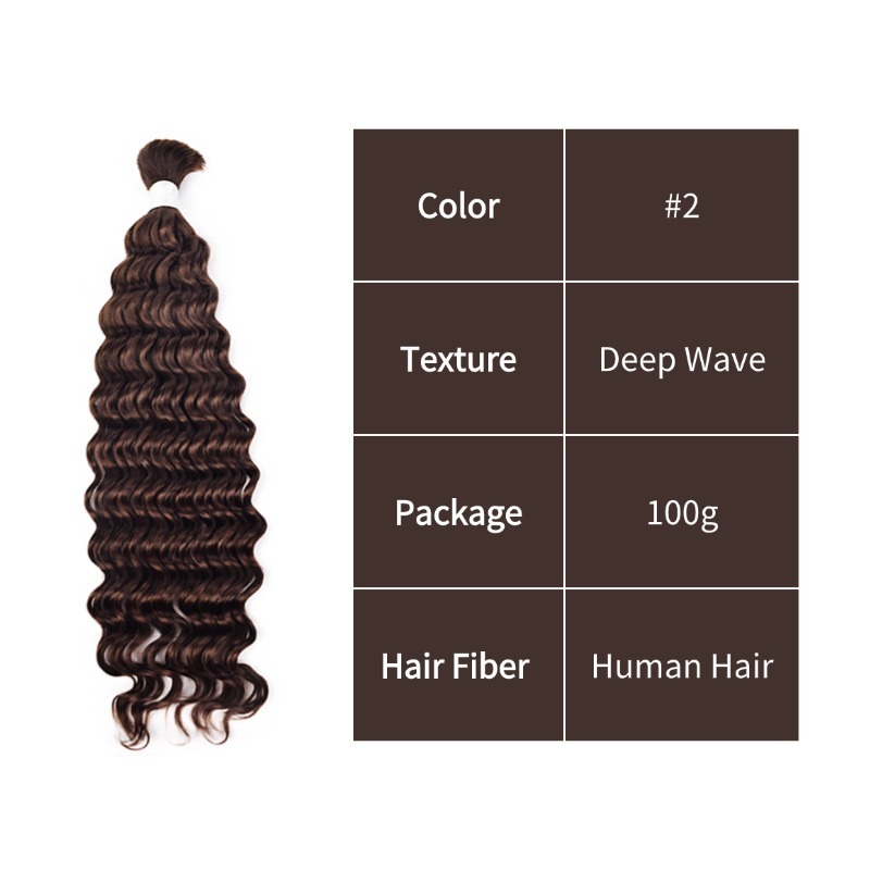 Deep Wave Bulk Human Hair - #2 Hair Extensions