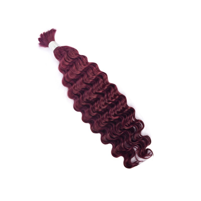Deep Wave Bulk Human Hair - #99J Hair Extensions