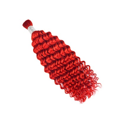 Deep Wave Bulk Human Hair - #Red Hair Extensions