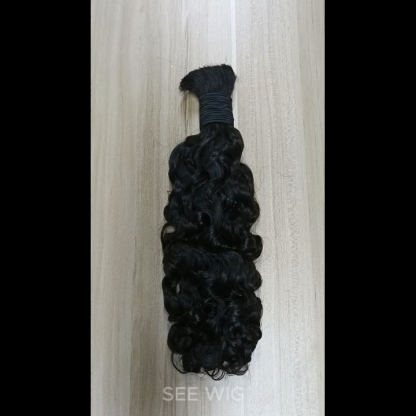 Burmese Curly Bulk Human Hair - #1B Hair Extensions