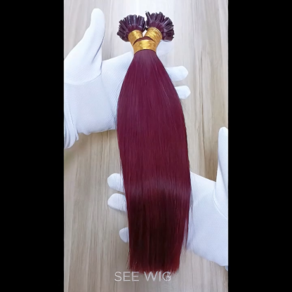 U-Tip Hair Extensions - #99J Straight Human Hair