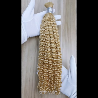 Deep Curly Bulk Human Hair - #613 Braiding Hair
