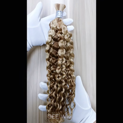 Italian Curly Bulk Human Hair - #27/30/613 Braiding Hair
