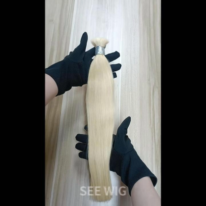 Bulk Human Hair - #613 Blonde Straight Braiding Hair