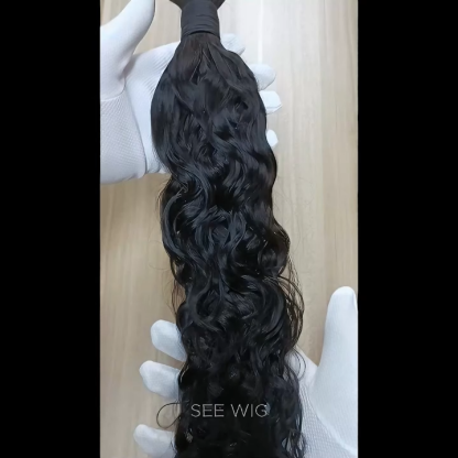 Water Wave Bulk Human Hair - #1B Black Braiding Hair