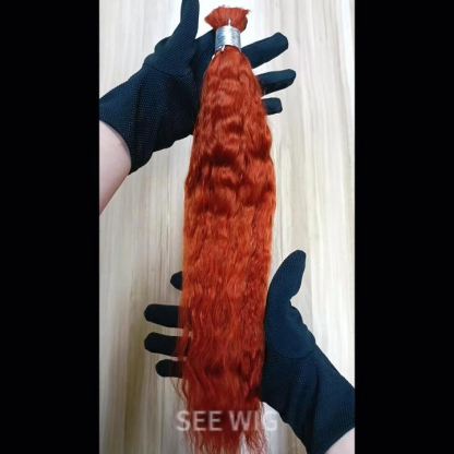 Bulk Human Hair - #350 Ginger Wet and Wavy Braiding Hair