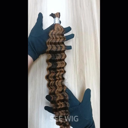 Deep Wave Bulk Human Hair - #1B/30 Ombre Braiding Hair