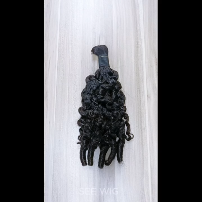 French Curly Bulk Human Hair - #1B Braiding Hair