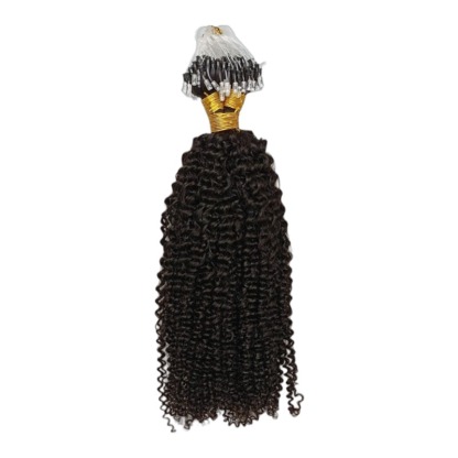 Micro Ring Hair Extensions - #1B Kinky Curly Human Hair