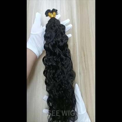 K-Tip Hair Extensions - #1B Water Wave SDD Human Hair