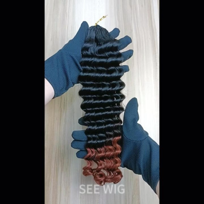 Crochet Braids - #1BT/30 Deep Wave Human Crochet Hair