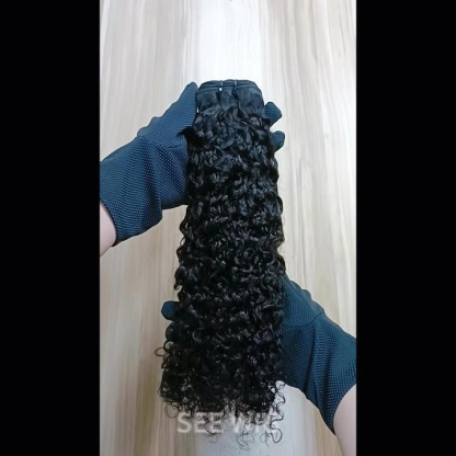 Sew In Hair Extensions - #1B Pixie Curly Human Hair
