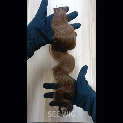 Tape In Hair Extensions - #4 Body Wave Human Hair