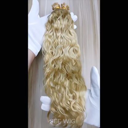 K-Tip Hair Extensions - #613 Water Wave Human Hair