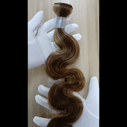 Sew In Hair Extensions - #4/27 Body Wave Human Hair