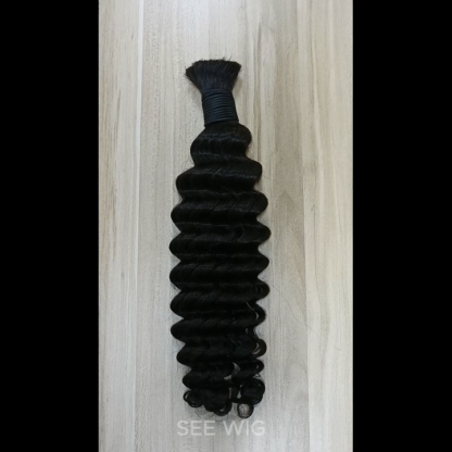 Deep Wave Bulk Human Hair - #1B Black Hair Extensions