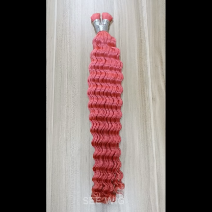 Deep Wave Bulk Human Hair - #Pink Braiding Hair