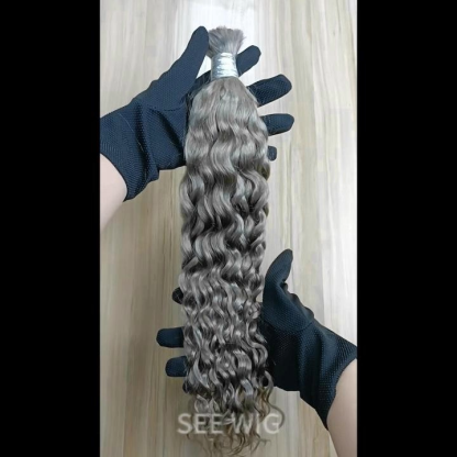 Bulk Human Hair - #Gray Water Wave Braiding Hair