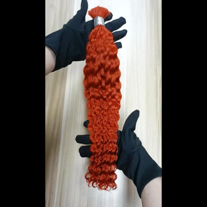 Bulk Human Hair - #350 Ginger Deep Curly Braiding Hair