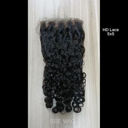 Lace Closure - #1B Burmese Curly Human Hair(4x4 5x5)