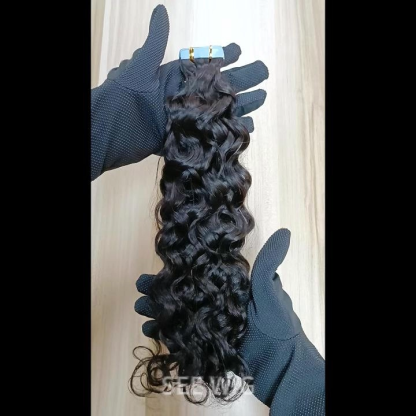 Tape In Hair Extensions - #1B Italian Curly Human Hair