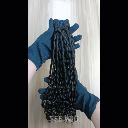 Sew In Hair Extensions - #1B Pissy Curly Human Hair Bundles
