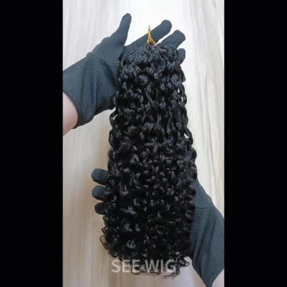 Crochet Braids - #1B Pixie Curly Human Crochet Hair