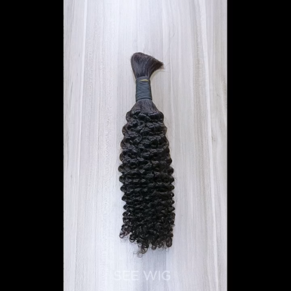 Jerry Curly Bulk Human Hair - #1B Black Braiding Hair