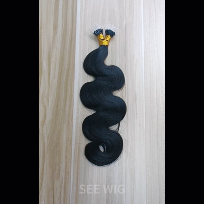 Nano Bond Hair Extensions - #1B Body Wave SDD Human Hair