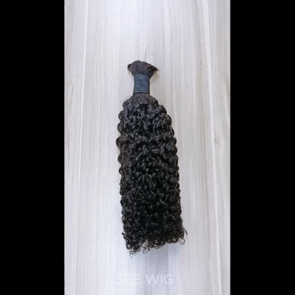 Pixie Curly Bulk Human Hair - #1B Braiding Hair