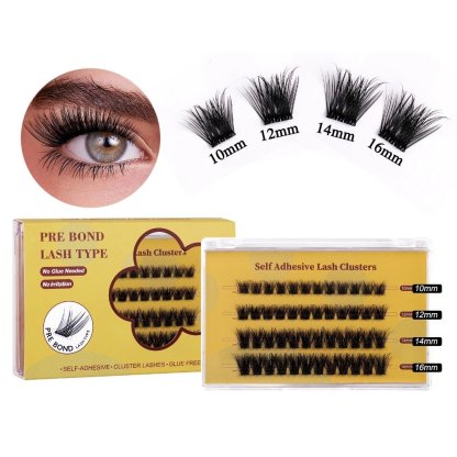 Glueless Press On Eyelash Extensions(48 Clusters)