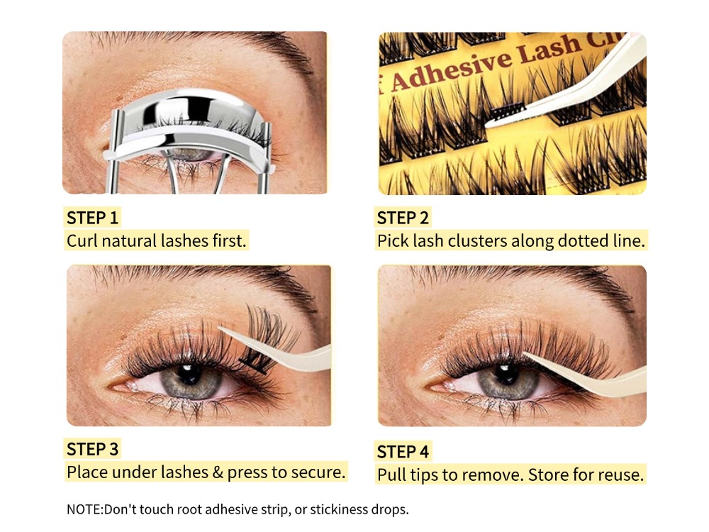 Glueless Press On Lash Clusters (48 Clusters)