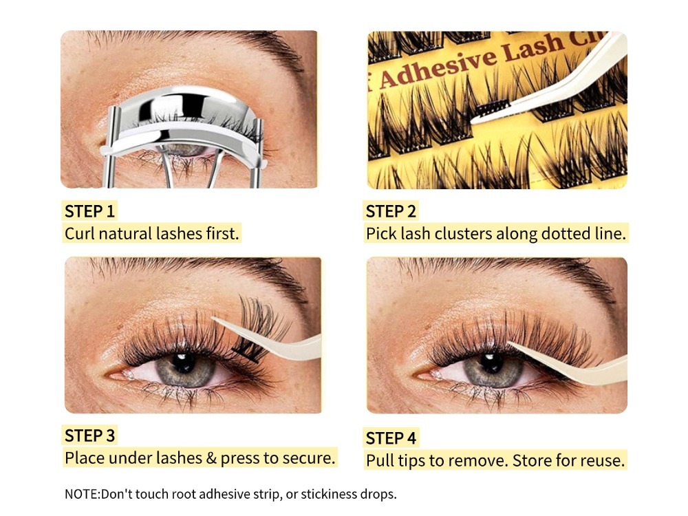 Glueless Press On Lash Clusters (48 Clusters)