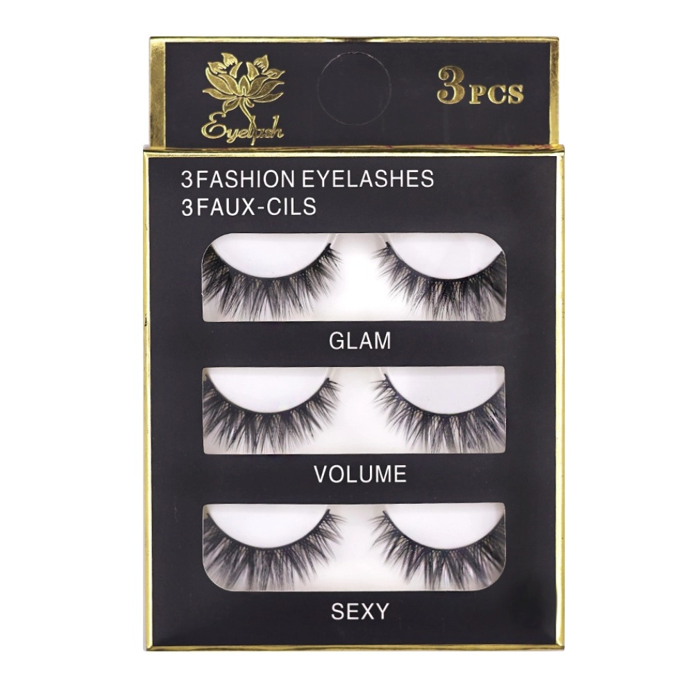 Faux Fashion Wispy Strip Eyelash Extensions(3 Pairs)