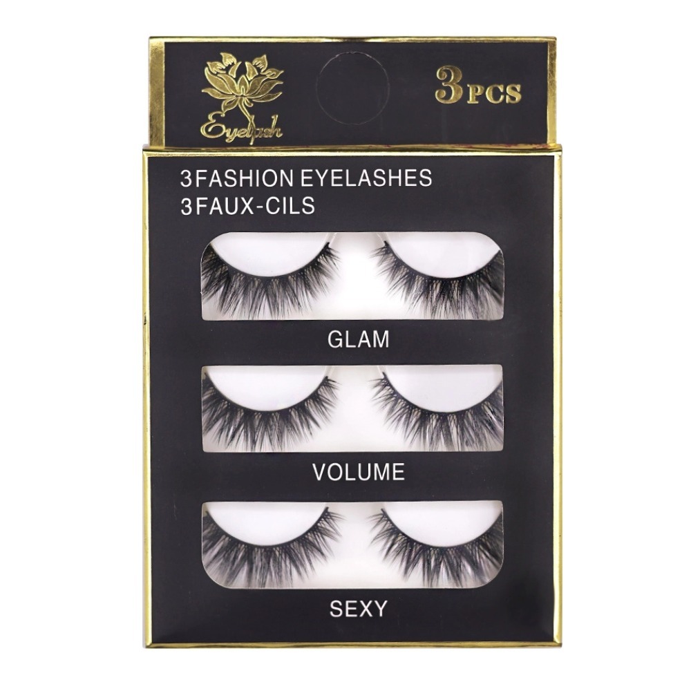 Faux Fashion Wispy Strip Eyelash Extensions(3 Pairs)