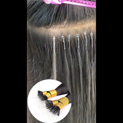 I-Tip Hair Extensions - #1B Straight Human Hair